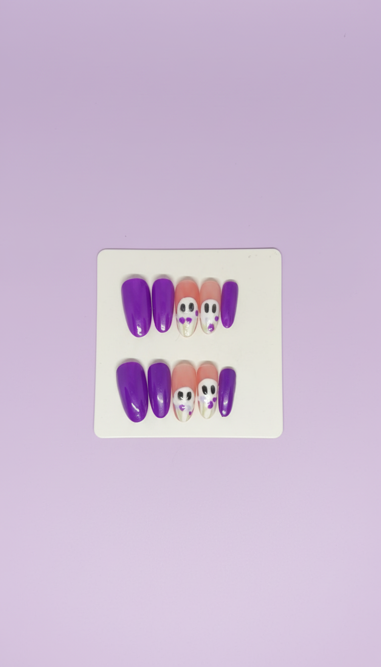 Purple Ghost Nails